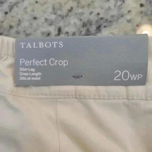 Talbots Women's Stone Ivory Cotton/Spandex Slim Leg Crop Length Sits at Waist Pe - Picture 12 of 14